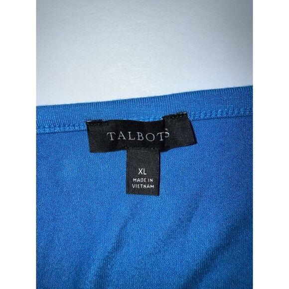 Talbots Pleated Puff Sleeve Knit Top Crew Neck Blue Soft Classic Balloon Size XL - Picture 14 of 15